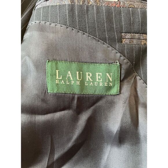 Ralph Lauren Green Label Gray Pinstripe Wool Suit 48L - Picture 3 of 7